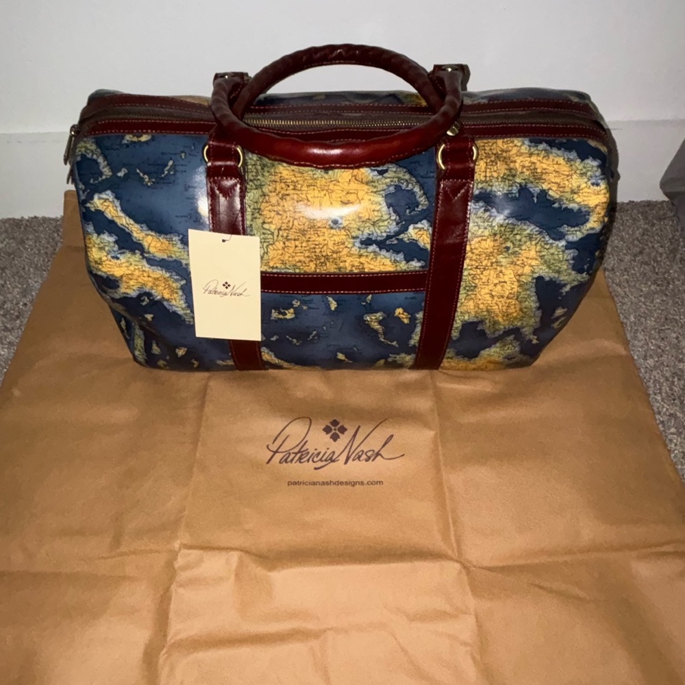 Patricia Nash Milano Weekender Duffel in Greek Map print - Picture 11 of 11